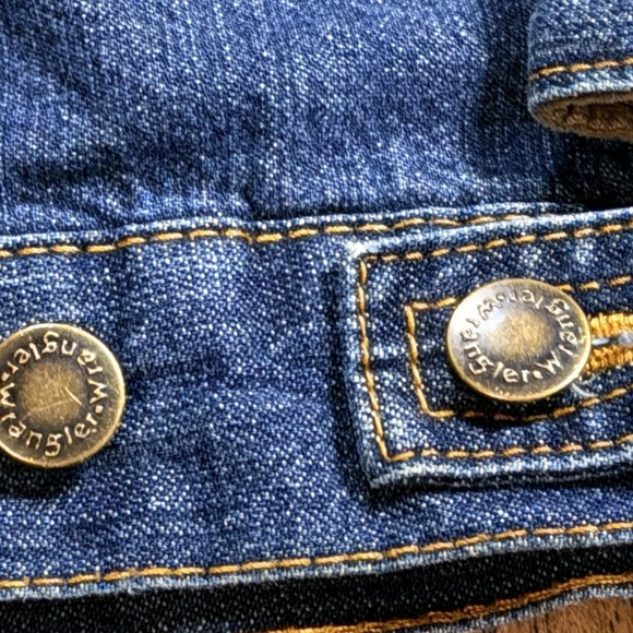 Vintage 90s Wrangler Denim Jam Jacket Size L Corduroy Collar‎ Western Jean Coat - Picture 3 of 8